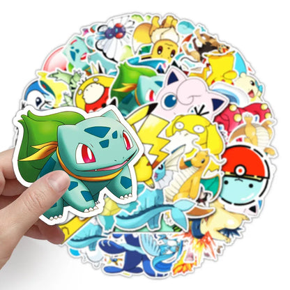 50PCS            Pokémon Cartoon Sticker Waterproof Sticker Skateboard Luggage Phone Shell Decorative Sticker