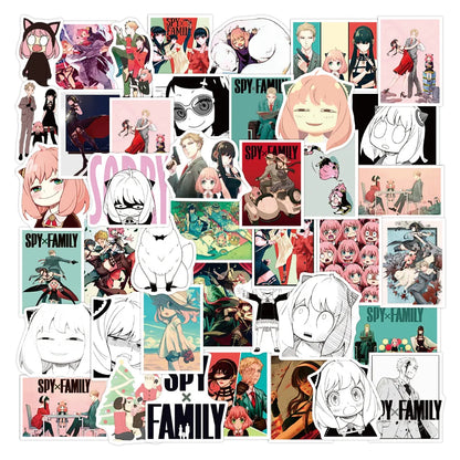 50PCS Anime SPY FAMILY Sticker DIY For Scrapbook Skateboard Suitcase Luggage Ipad Waterproof Decal Sticker