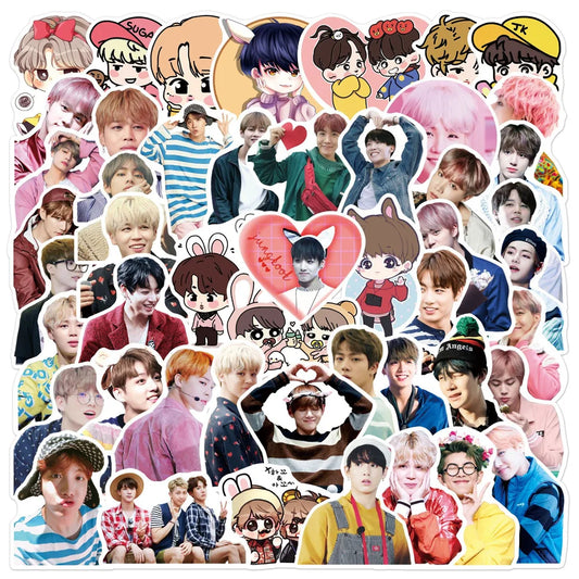 50PCS Variety Star Cute Graffiti Sticker Suitcase Guitar Car Laptop Skateboard Waterproof PVC Sticker