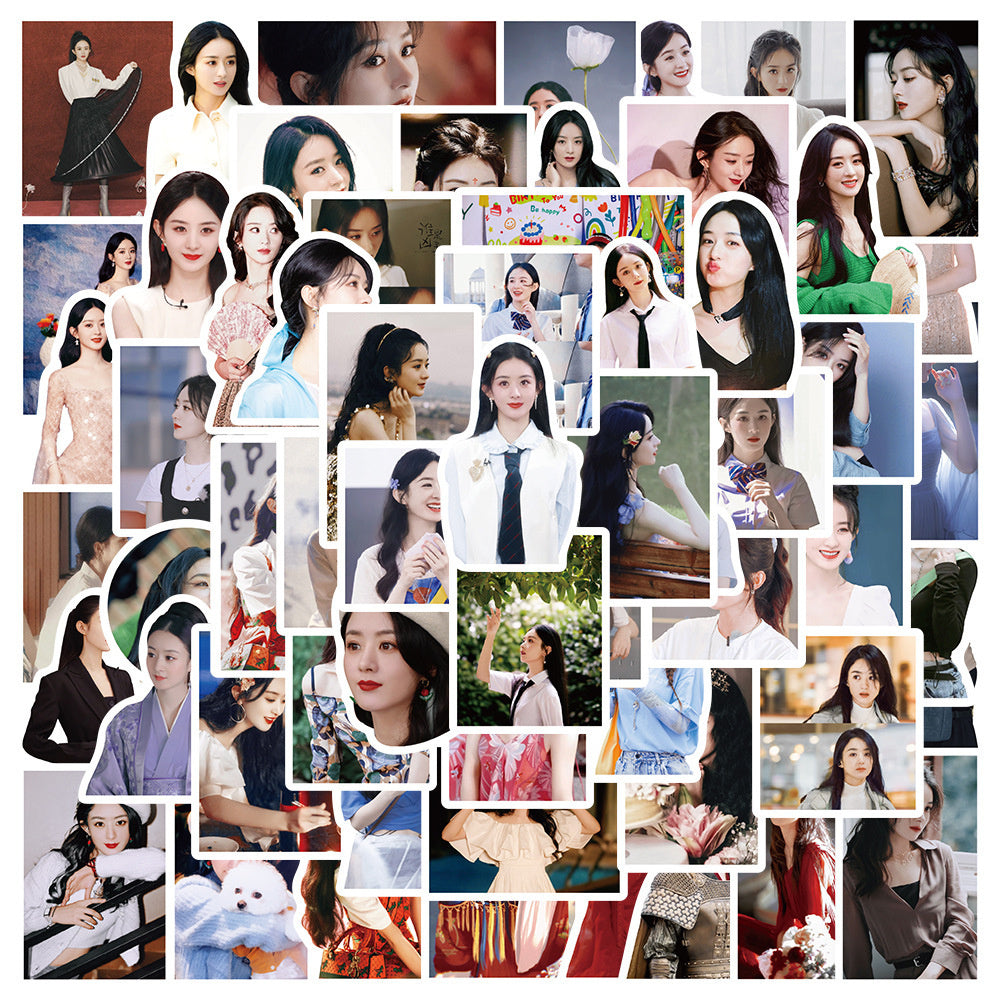 50PCS Chinese Actress Fan Art Stickers, Cute Cartoon Doodles for Supporters and Drama Lovers