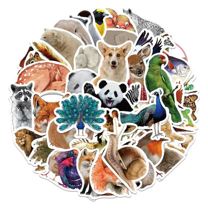50PCS Cartoon Animal Personality Creative Graffiti Sticker Notebook Guitar Waterproof  Skateboard  Refrigerator