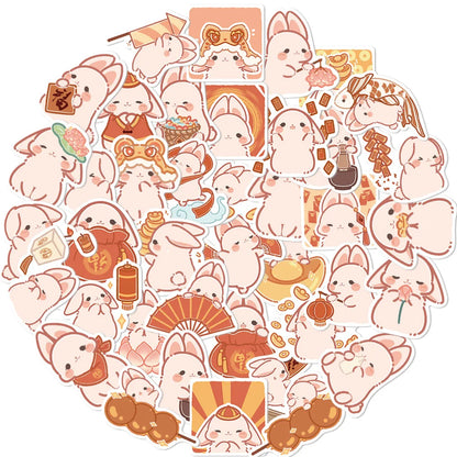50PCS Cartoon Bunny Cheese Sticker Graffiti iPad Desk Notebook Helmet  Computer Pattern Scrapbook Toy Decoration