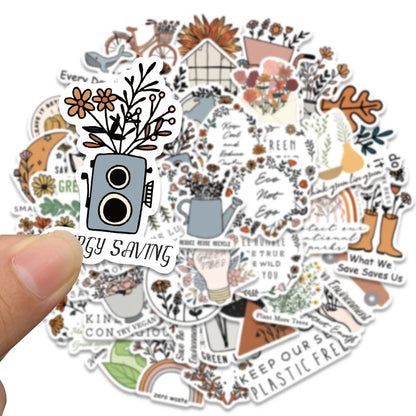 50PCS eco-friendly and inspiring English phrase graffiti stickers, personalized, fashionable and creative DIY trend decorative exquisite stickers, toys, laptops, skateboards, helmets, popular stickers