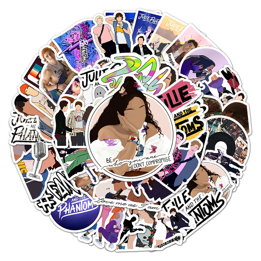 50PCS American TV Series Julie and The Phantom Boy Personality Stickers Laptop Luggage Stationery Stickers