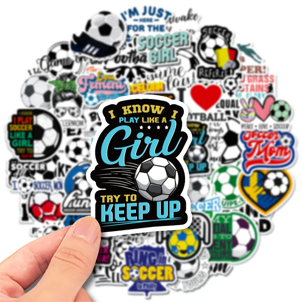 50PCS  Football Score Graffiti Waterproof Sticker Sports Competition Personality Creativity Refrigerator Notebook
