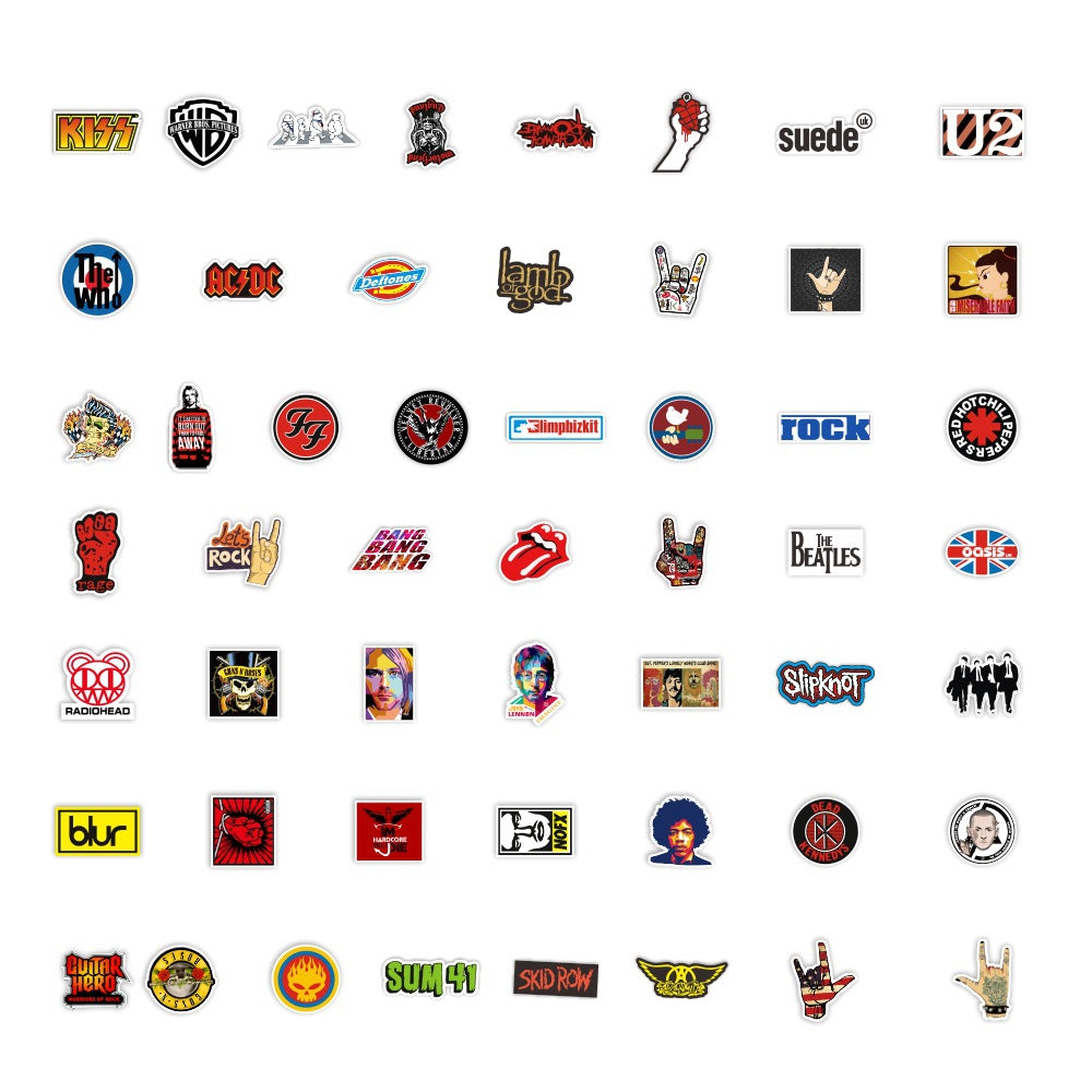 50PCS Tribute to a Legendary Band Stickers, Cartoon Music Icon Doodles for Fans of the British Invasion and Classic Rock