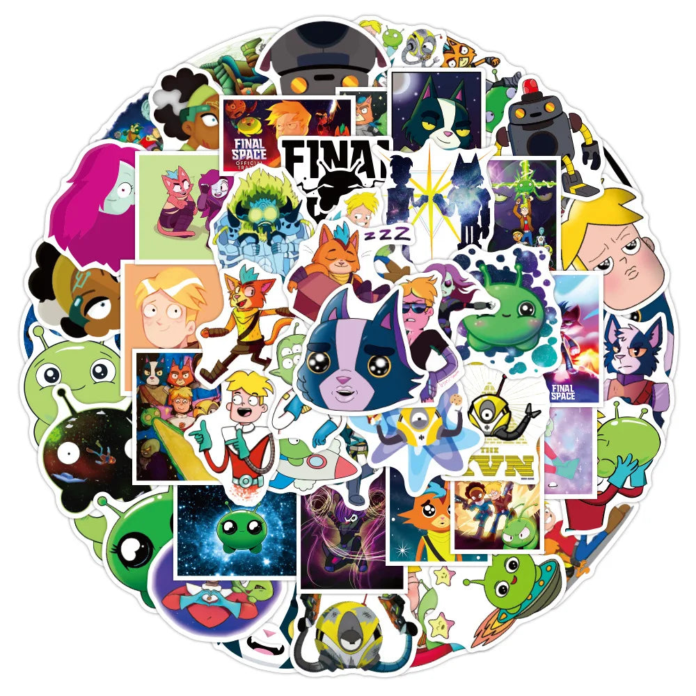 50PCS End of Space Cartoon Cool Decal Sticker Toy DIY Luggage Laptop Ipad Skateboard Helmet Exquisite Sticker
