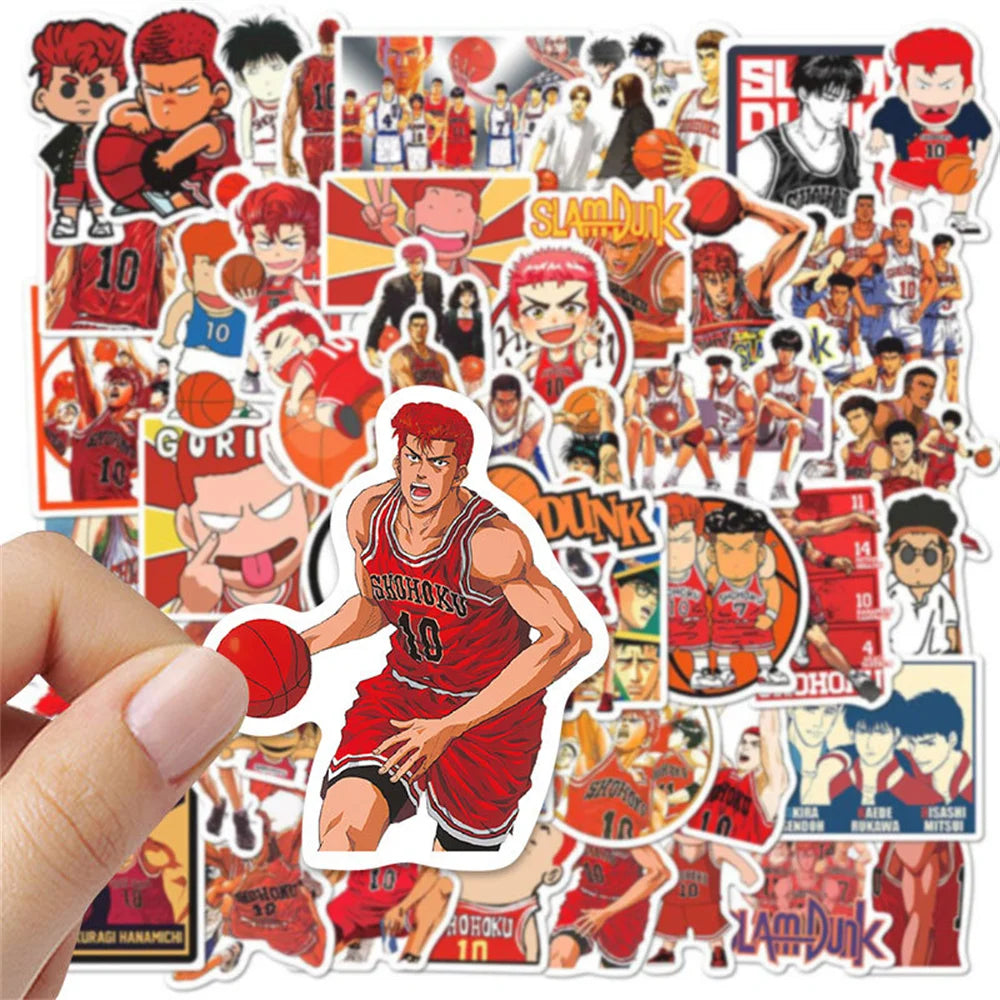 50PCS Anime Slam Dunk Graffiti Waterproof Sticker Creative Decorative Decal Refrigerator Skateboard Helmet Guitar