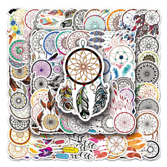50PCS Cartoon Feather Stickers Graffiti Animals iPad Helmet Notebook  Computer Pattern Scrapbook Toys Decoration