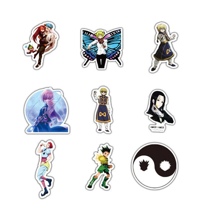 50PCS classic anime HUNTER × HUNTER cartoon character graffiti stickers, personalized, fashionable and creative DIY trendy and exquisite decorative stickers for bags, laptops, scooters, water cups, cars, and popular stickers for toys