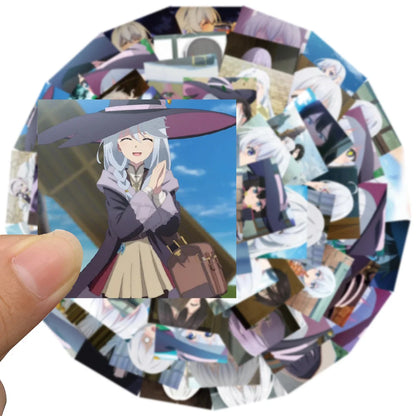 62PCS Anime Cartoon Cute Witch Trip Graffiti Stickers Personalized Fashion Creative DIY Decorative Stickers Luggage Laptop IPad Skateboard Helmet Popular Decals Toys
