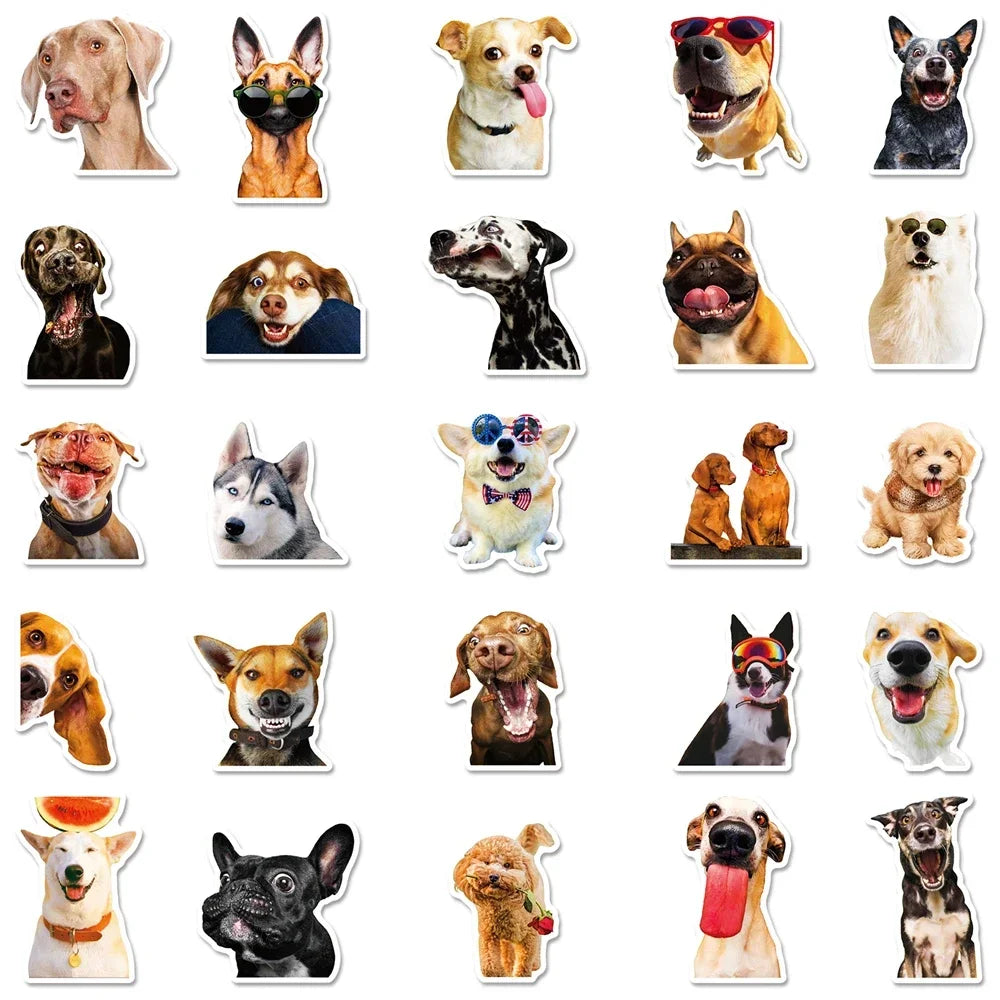 50PCS Cartoon Cute Pet Dog Animal Creative Graffiti Sticker Bike Skateboard DIY Helmet Notebook Guitar Computer