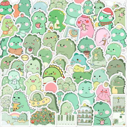 50 pieces of cute cartoon dinosaur graffiti stickers, personalized, fashionable and creative DIY trendy stickers, toys, skateboards, suitcases, water cups, popular and exquisite decorative stickers