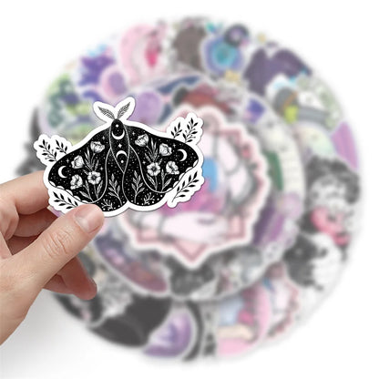 50PCS Witch Cool Graffiti Waterproof Sticker Creative Trend Personalized Decoration Refrigerator Cup HelmetGuitar