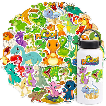 50PCS Cartoon Dinosaur Sticker New personal Sticker Water Skateboard Waterproof Toy Graffiti Sticker
