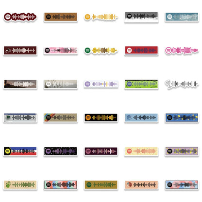 68PCS Color Music Symbols Graffiti Stickers DIY Decorative Luggage Motorcycle Guitar Waterproof Removable