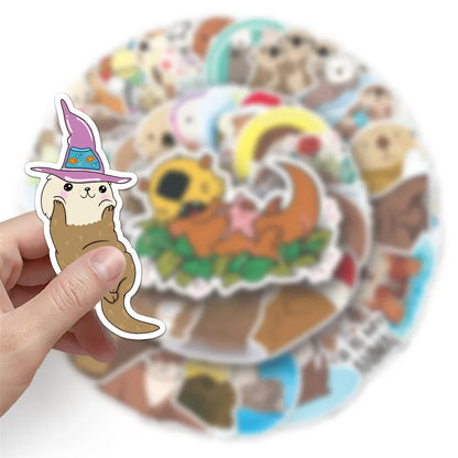 50PCS Otter Cute Cartoon Graffiti Waterproof Sticker Toy Decoration DIY Notebook Gift iPad Guitar Cup Suitcase