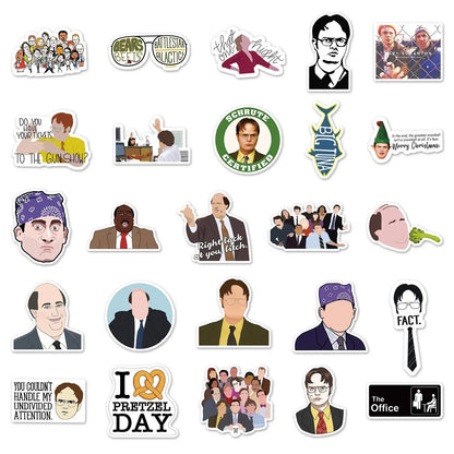 50PCS Cartoon The Office Sticker Graffiti iPad Luggage Computer Guitar DIY Scrapbook Wall Sticker Toy Decoration