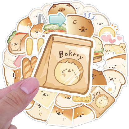 40PCS Cute Cartoon Bread Dog Pet Food Doodle Stickers Perfect for Skateboards, Water Bottles, Notebooks, Laptops, Stationery Boxes Exquisite DIY Desktop Decor Decals