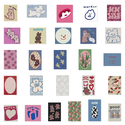50PCS Little Fresh Girly Heart Graffiti Waterproof Sticker Toy Decoration Notebook Gift iPad Guitar PVC Sticker