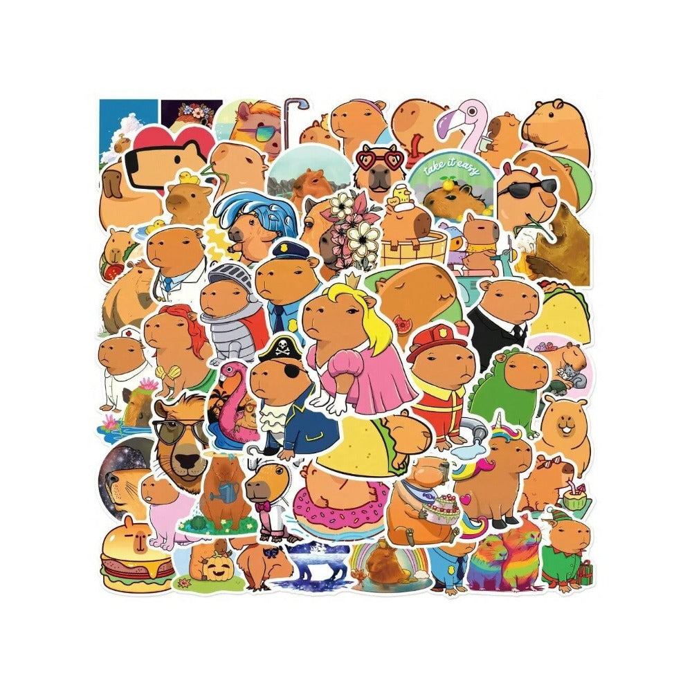 50PCS Cartoon Cute Animal Water Dolphins Doodle Stickers Exquisite and Stylish DIY Journal Decorative Decals Suitable for Notebooks, Water Bottles, Skateboards, Helmets, and Stationery Boxes