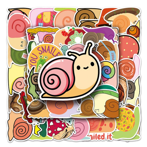 50PCS Gastropod Temporality Stickers - Slow Motion Epistemology Decals for Slime Trail Cartography, Spiral Chronology Maps & Decelerated Consciousness Journals