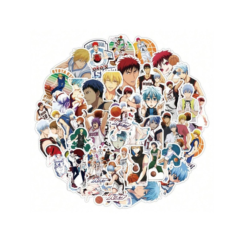 50PCS Japanese Classic Anime Kuroko Basketball Doodle Stickers Exquisite, Stylish, Creative Journal Decor Decals Suitable for Suitcases, Laptops, Diaries, Skateboards, and Stationery Cases