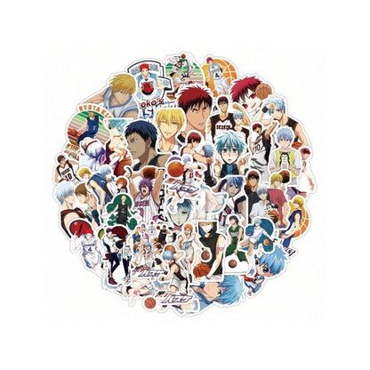 50PCS Japanese Classic Anime Kuroko Basketball Doodle Stickers Exquisite, Stylish, Creative Journal Decor Decals Suitable for Suitcases, Laptops, Diaries, Skateboards, and Stationery Cases