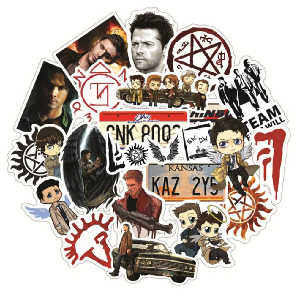 50PCS Supernatural Doodle Stickers for Suitcases, Guitars, Skateboards, and Water Bottles Exquisite DIY Creative Decorative Decals