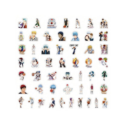 50PCS Japanese Classic Anime Kuroko Basketball Doodle Stickers Exquisite, Stylish, Creative Journal Decor Decals Suitable for Suitcases, Laptops, Diaries, Skateboards, and Stationery Cases