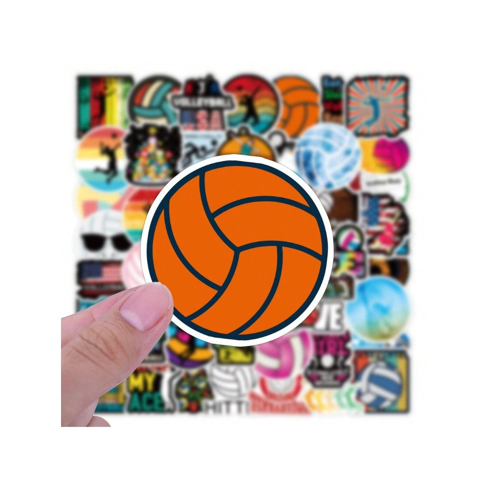 50PCS Cartoon Volleyball Sports Doodle Stickers Exquisite, Fashionable, Creative DIY Decorative Decals Suitable for Skateboard Helmets, Guitars, Refrigerators, Water Cups, Stationery Boxes, and Desktops