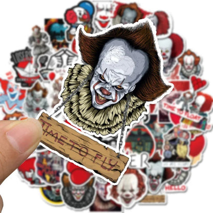 50PCS Classic Horror Movie Joker Graffiti Stickers Exquisite DIY Personalized Decorative Decals Suitable for Skateboards, Water Bottles, Helmets, and Stationery Cases