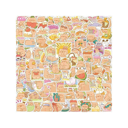 100PCS Cartoon Cute Bear Animal Doodle Stickers Exquisite Fashion Creative DIY Planner Decoration Stickers Suitable for Skateboards, Water Bottles, Helmets, Guitars, and Stationery Boxes