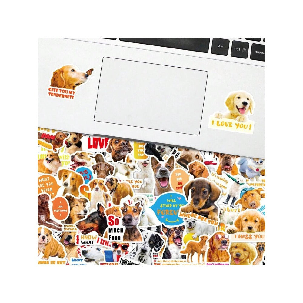 50PCS Cartoon Cute Puppy Animal Doodle Stickers Exquisite Creative DIY Journal Decorative Decals Suitable for Luggage, Refrigerator, Laptop, Stationery Box