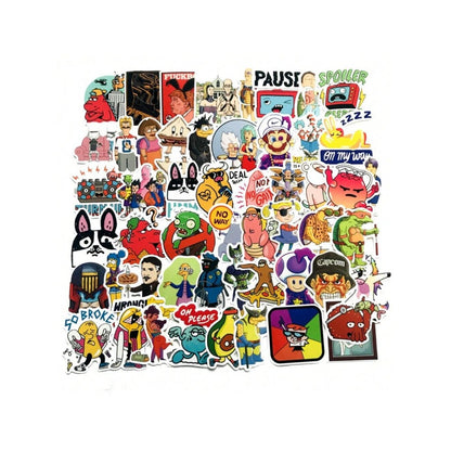 60PCS Adorable Trendy Cartoon Character Collection Doodle Stickers Exquisite Creative Journal Decorative Decals Suitable for Notebooks, Guitars, Skateboards, Refrigerators, Guitar Cases, and Stationery Boxes