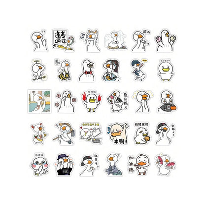 50PCS Adorable Duckling Animal Cartoon Doodle Stickers Exquisite and Stylish DIY Creative Decorative Stickers for Notebooks Suitable for Fridges, Water Bottles, Helmets, Guitars, Skateboards, and Stationery Boxes