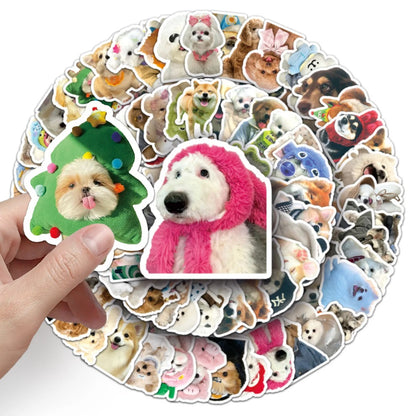 100PCS Cute Dog Doodle Stickers, Bulk Cartoon Puppy Vinyl Decals for Dog Lovers, Planners, and Scrapbooks