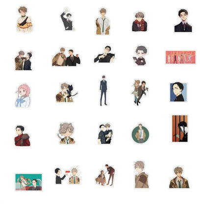 50PCS Cartoon Wealthy Detective Anime Character Doodle Stickers Exquisite, Fashionable, Creative DIY Journal Decorative Decals Suitable for Mugs, Helmets, Skateboards, and Stationery Boxes