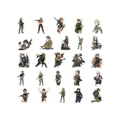 50PCS Cartoon Camouflage Military Girl Graffiti Stickers Exquisite Fashion Creative DIY Journal Decor Decals Suitable for Skateboard Helmets, Refrigerators, Guitars, Stationery Boxes, and Desktops