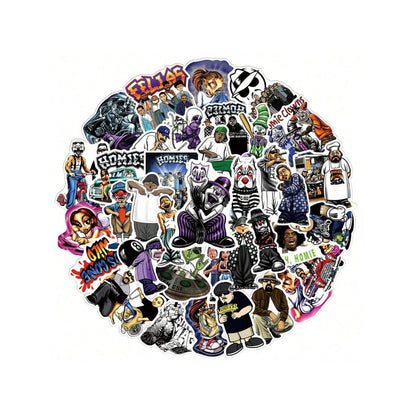 50PCS Homies Cartoon Graffiti Stickers Exquisite, Fashionable, Creative DIY Journal Decorations Suitable for Suitcases, Laptops, Skateboards, Helmets, Guitars, and Stationery Cases