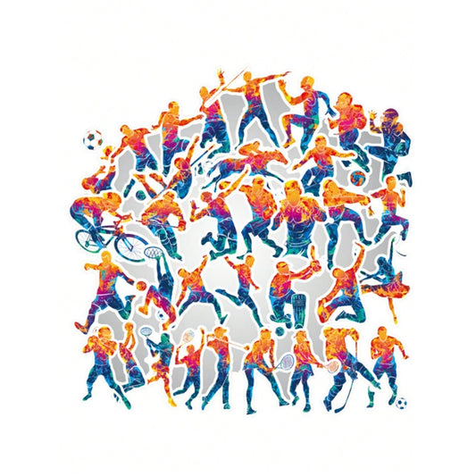 50PCS Cartoon Multicolor Sports Character Doodle Stickers Exquisite, Fashionable, Creative DIY Journal Decorative Decals Suitable for Cups, Helmets, Skateboards, and Stationery Cases