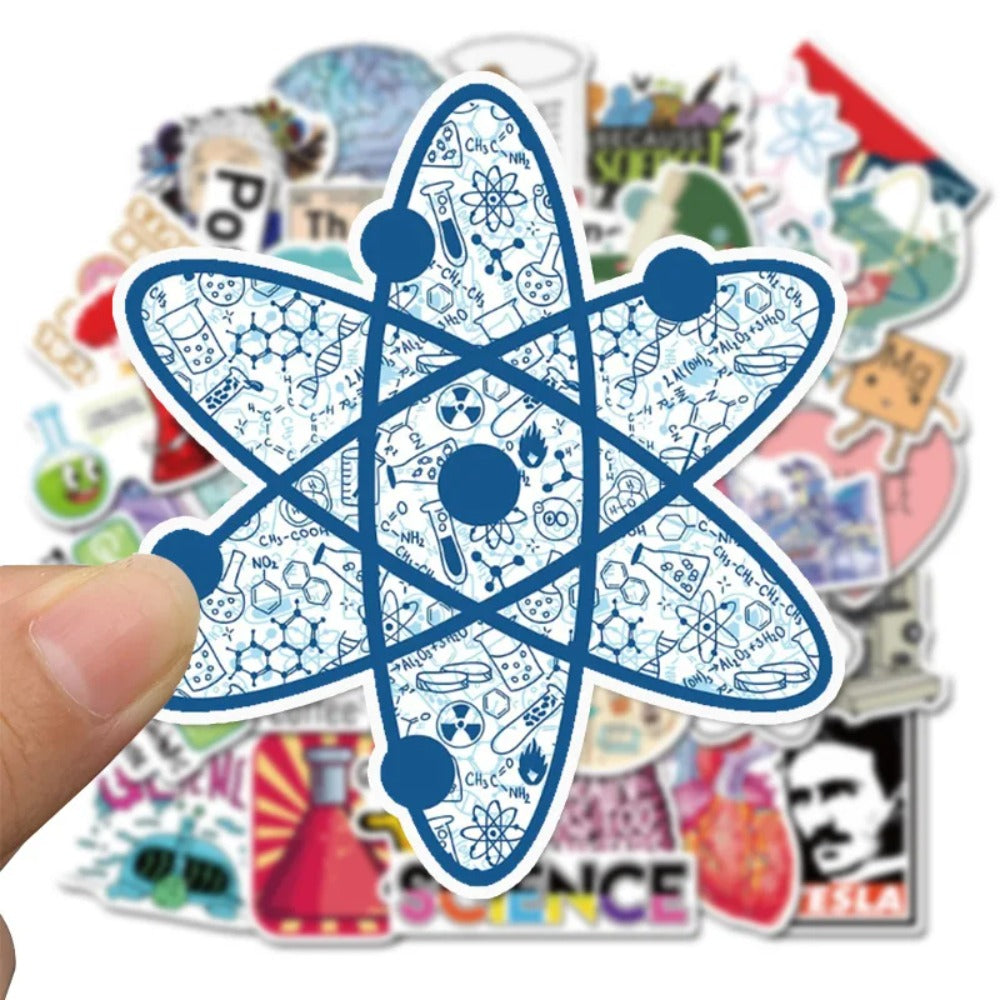 50PCS Science Lab Series Doodle Stickers for Stationery, Desks, Books, Skateboards, Water Bottles, Helmets - Creative Decorative Decals