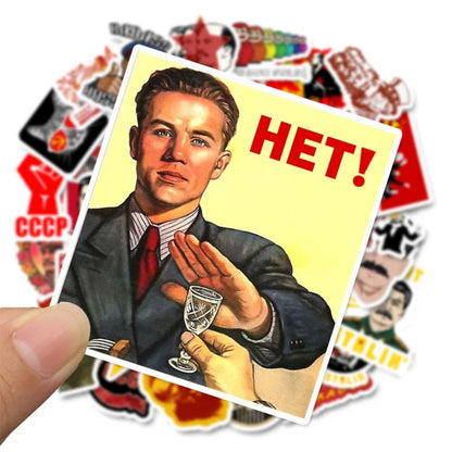 50PCS Art Illustration Retro Red WWII Series Decorative Style Graffiti Stickers Exquisite Fashion Creative DIY Decorative Decals Suitable for Mugs, Helmets, Skateboards, Pencil Cases, and Desktops