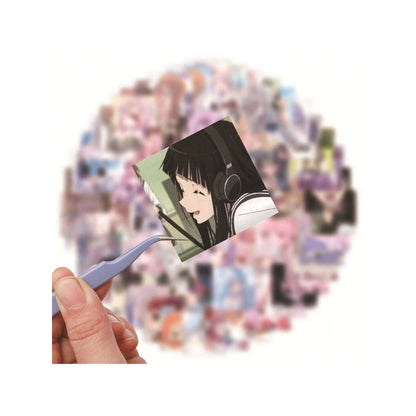 60PCS Adorable Anime Girl Avatar Doodle Stickers Exquisite Creative Journal Decorative Decals Perfect for Backpacks, Diaries, Guitars, Skateboards, Pencil Cases, and Desktops