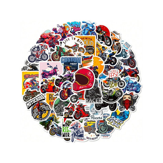 50PCS Cartoon Dirt Bike Graffiti Stickers Exquisite, Stylish, Creative DIY Decorative Decals Suitable for Laptops, Suitcases, Guitars, Stationery Boxes, and Desktops