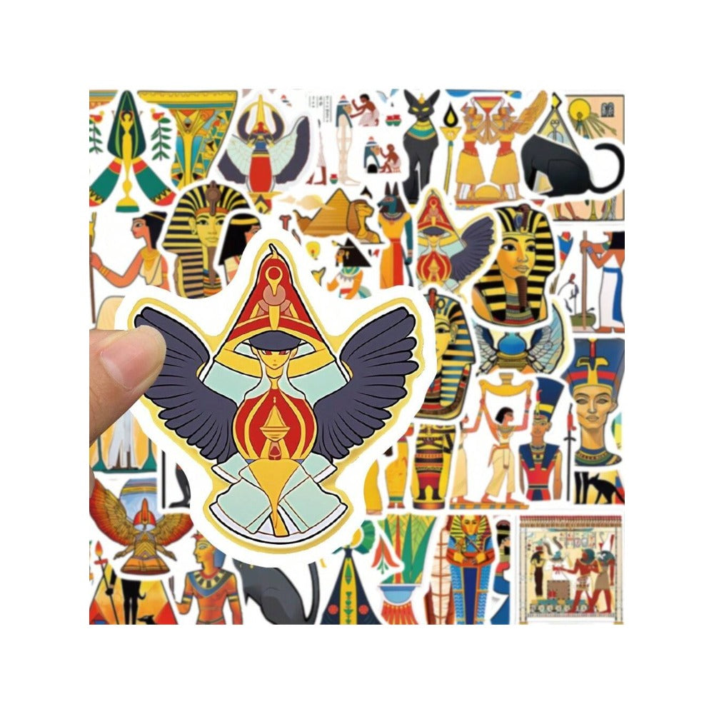 50PCS Cartoon Ancient Egypt Graffiti Stickers Exquisite, Fashionable, Creative DIY Journal Decorations Suitable for Bags, Skateboards, Laptops, Refrigerators, Phone Cases, and Stationery Boxes