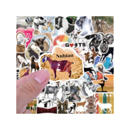 50PCS Cute Cartoon Animal Goat Doodle Stickers Exquisite Fashion Creative DIY Decorative Decals Perfect for Mugs, Helmets, Skateboards, Stationery Boxes, and Desktops