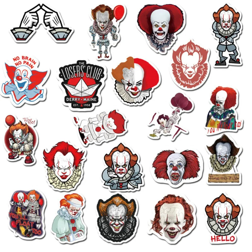 50PCS Classic Horror Movie Joker Graffiti Stickers Exquisite DIY Personalized Decorative Decals Suitable for Skateboards, Water Bottles, Helmets, and Stationery Cases