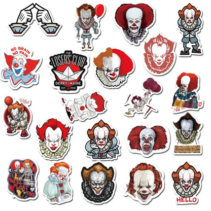 50PCS Classic Horror Movie Joker Graffiti Stickers Exquisite DIY Personalized Decorative Decals Suitable for Skateboards, Water Bottles, Helmets, and Stationery Cases