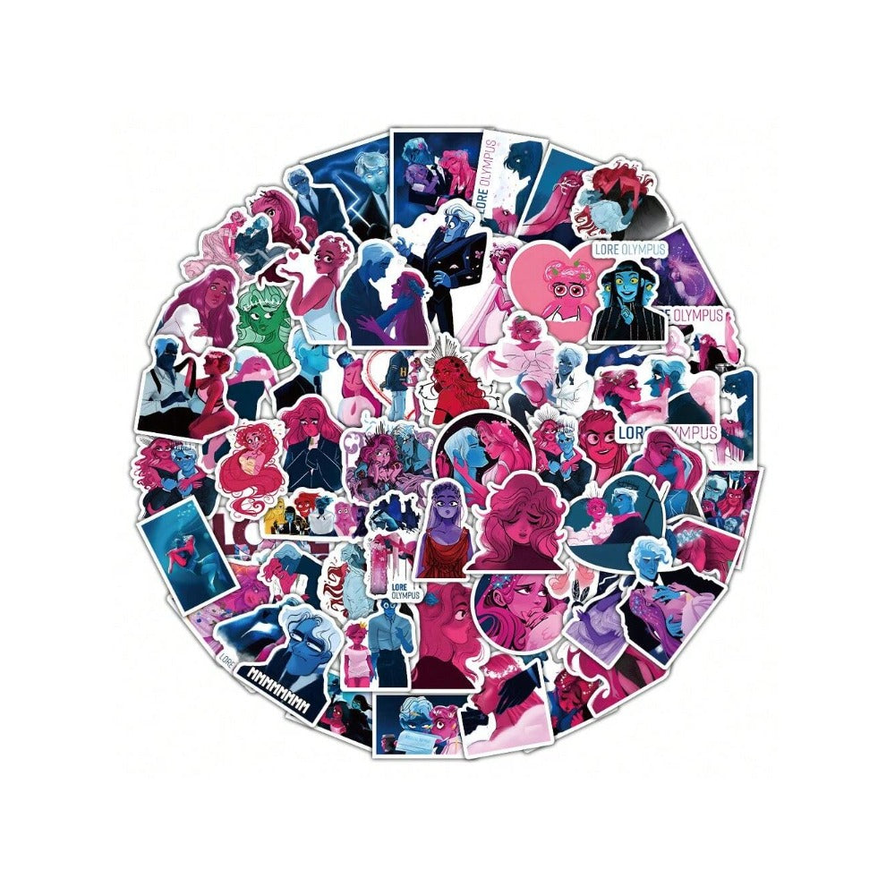 50PCS Cartoon Comic Olympus Doodle Stickers Exquisite and Stylish DIY Journal Decorative Decals Suitable for Helmets, Laptops, and Stationery Boxes